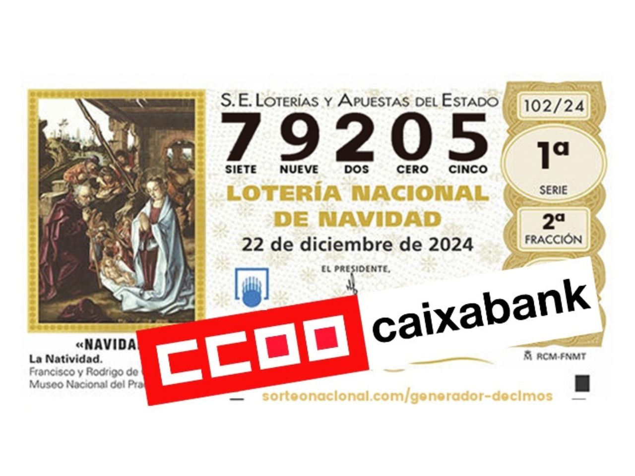 Loteria de Nadal de CCOO. Últims dies per comprar la teva participació!