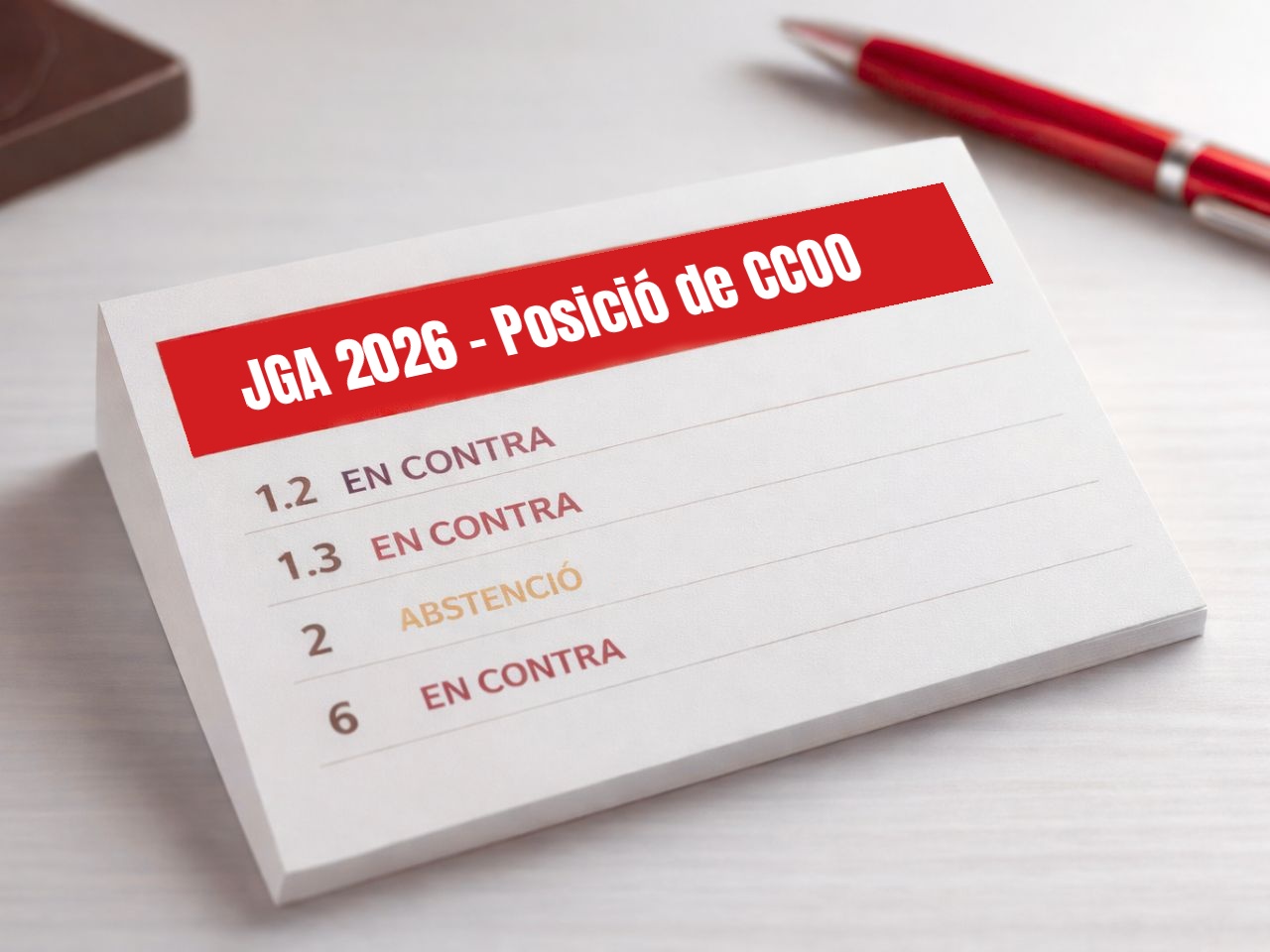 JGA 2026: CCOO em representa. La nostra postura de vot