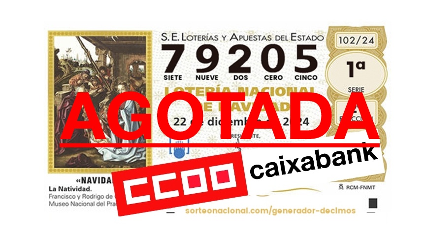 Lotería de Navidad de CCOO AGOTADA