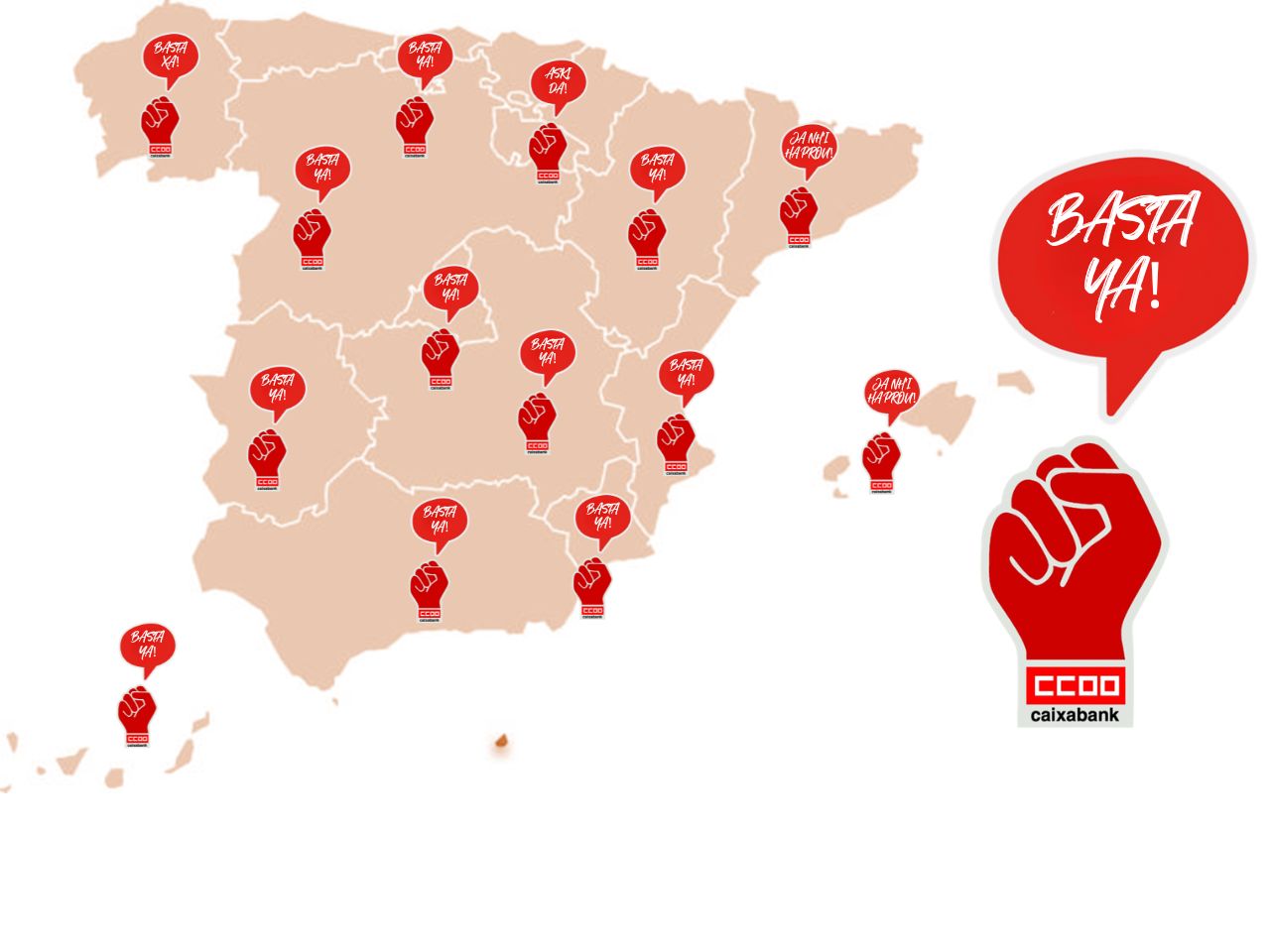 Martes 3F, damos la cara: CCOO se vuelca en las concentraciones en toda España.