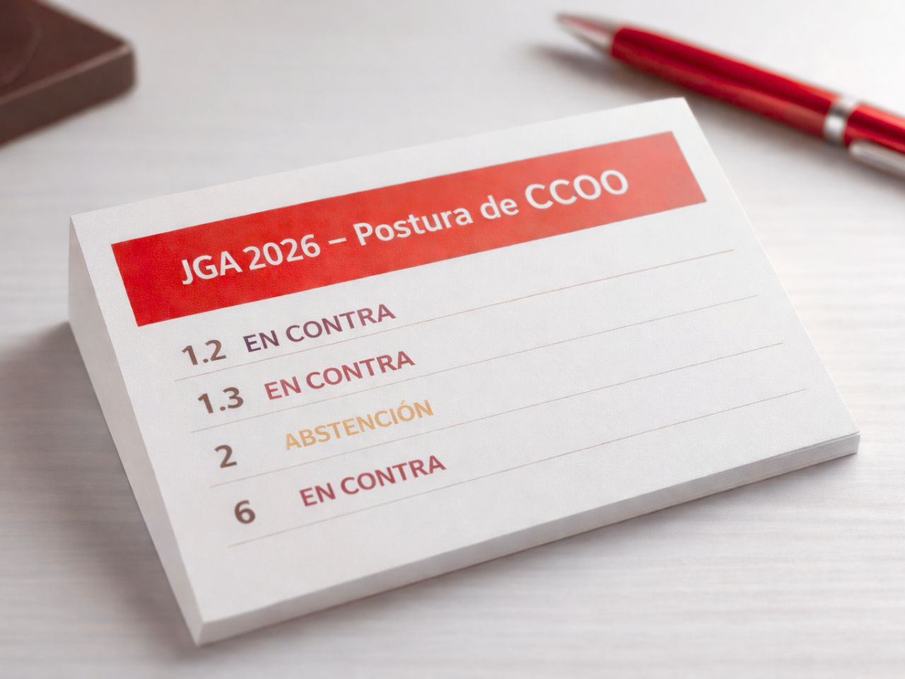JGA 2026: CCOO me representa. Nuestra postura de voto